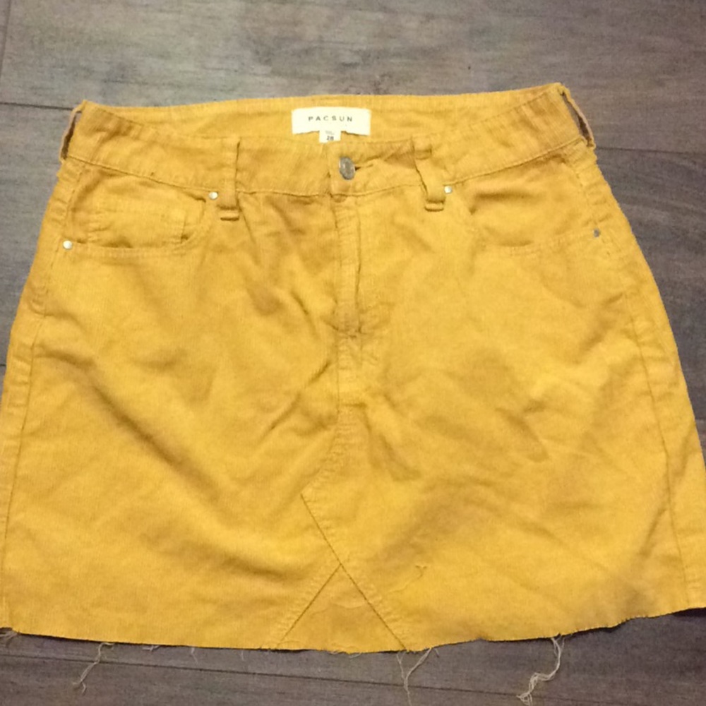 Yellow jean skirt